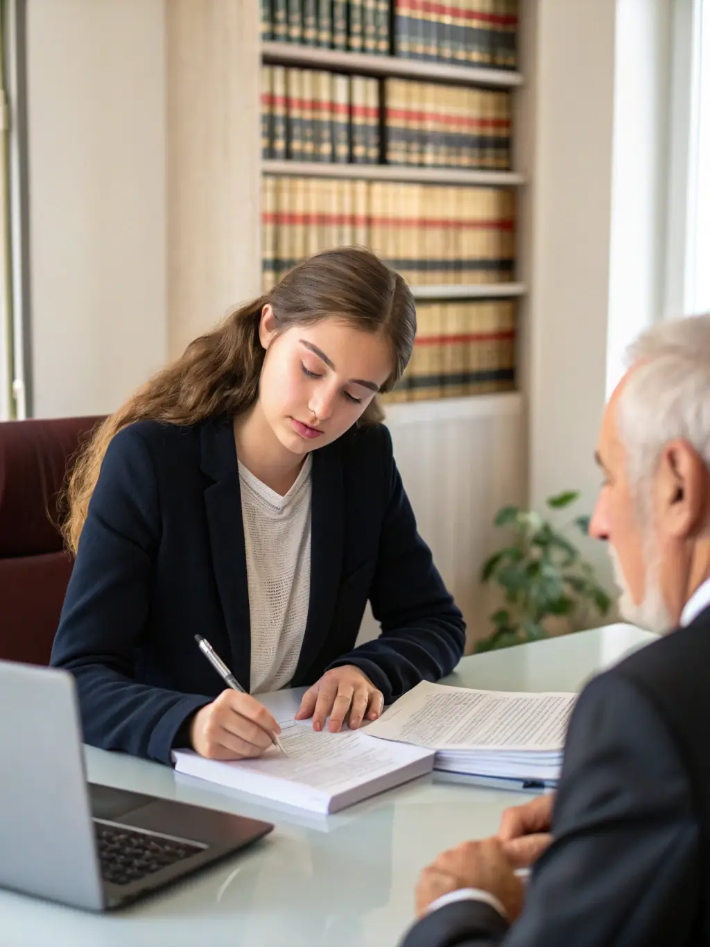 An image of a supportive consultant guiding a client through the bankruptcy petition process, emphasizing the personalized support offered by Reid & Reid Consulting.