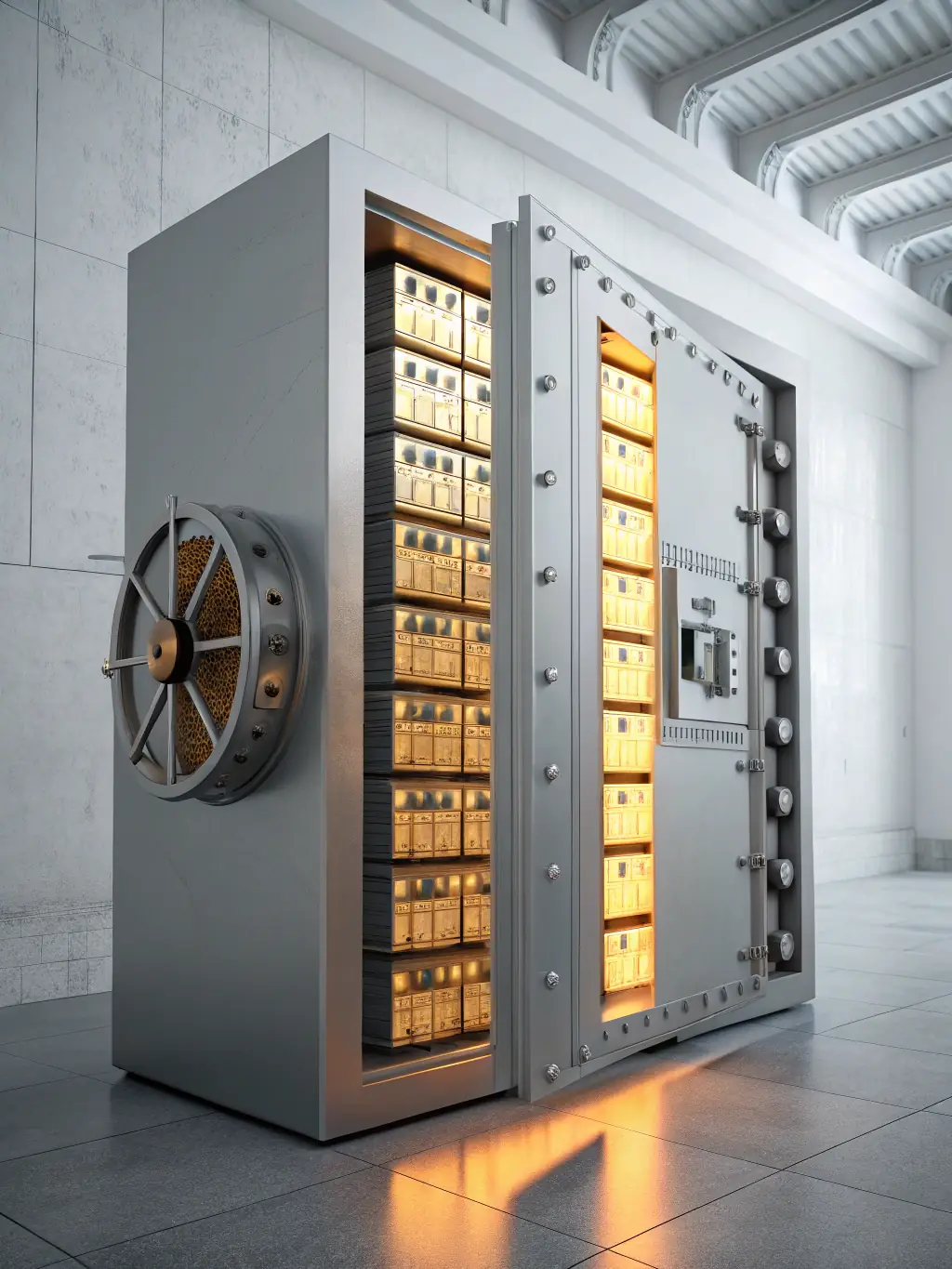 An image of a secure digital vault, symbolizing the confidential handling of client financial information at Reid & Reid Consulting.