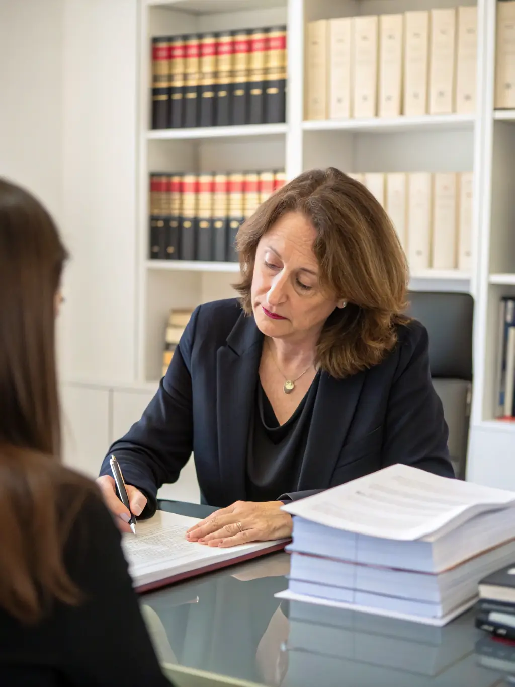 An image of a supportive consultant guiding a client through paperwork, illustrating the guidance and support offered by Reid & Reid Consulting.